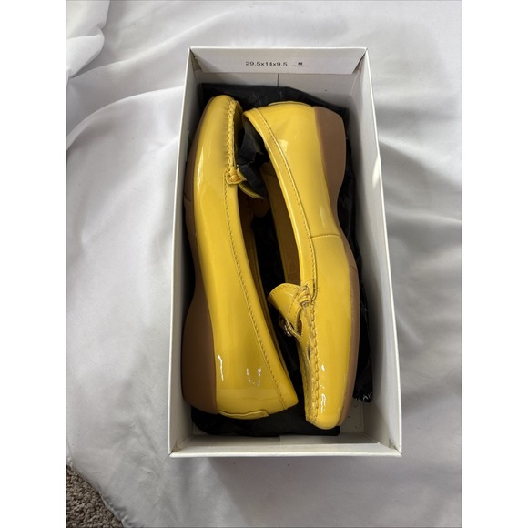 Etienne Aigner E-Helina Women's 8 Leather Slip On Shoes Yellow Loafer NEW - Picture 9 of 10
